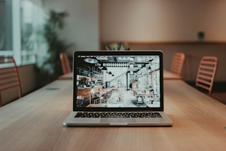 a laptop on a table