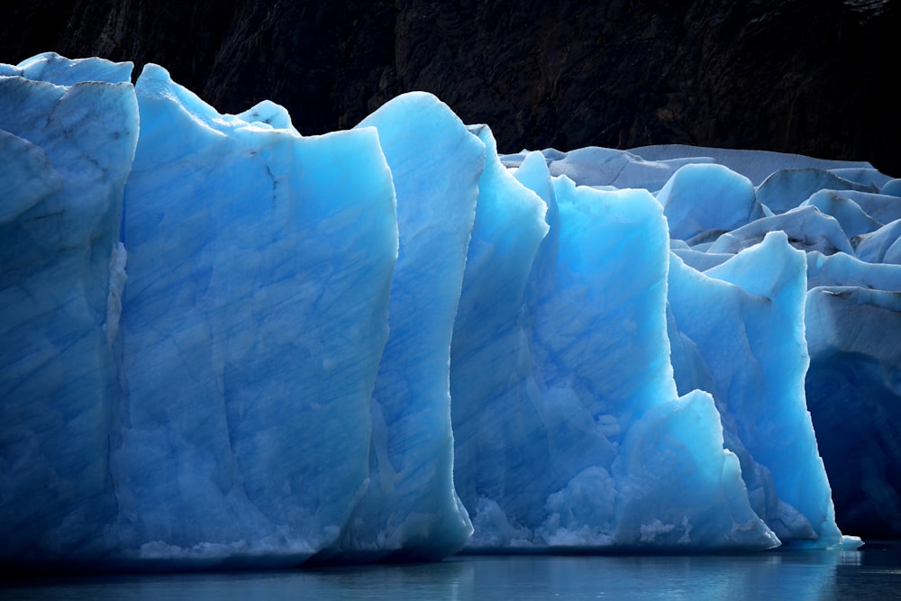 a group of icebergs