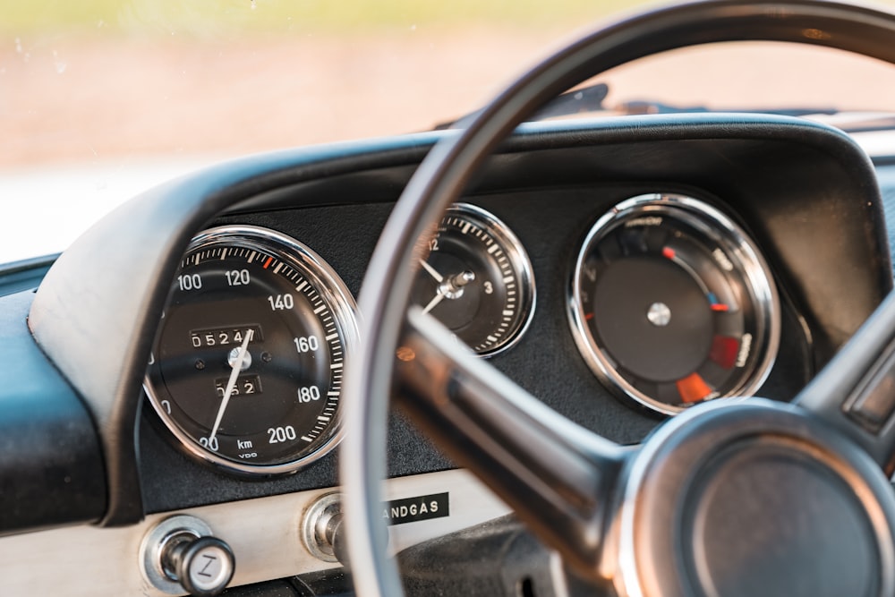 a close up of a car dashboard