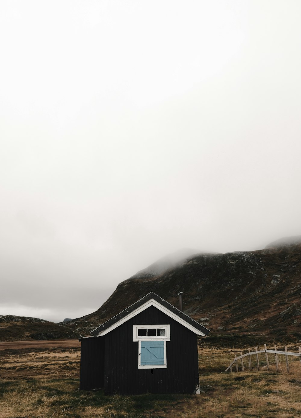 a small shack in a field