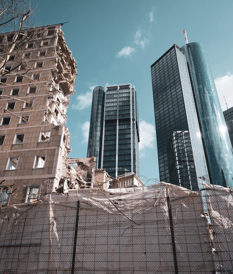 Commercial high-rise construction site