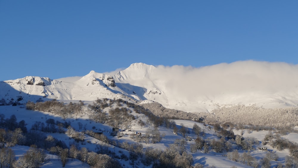 a snowy mountain landscape