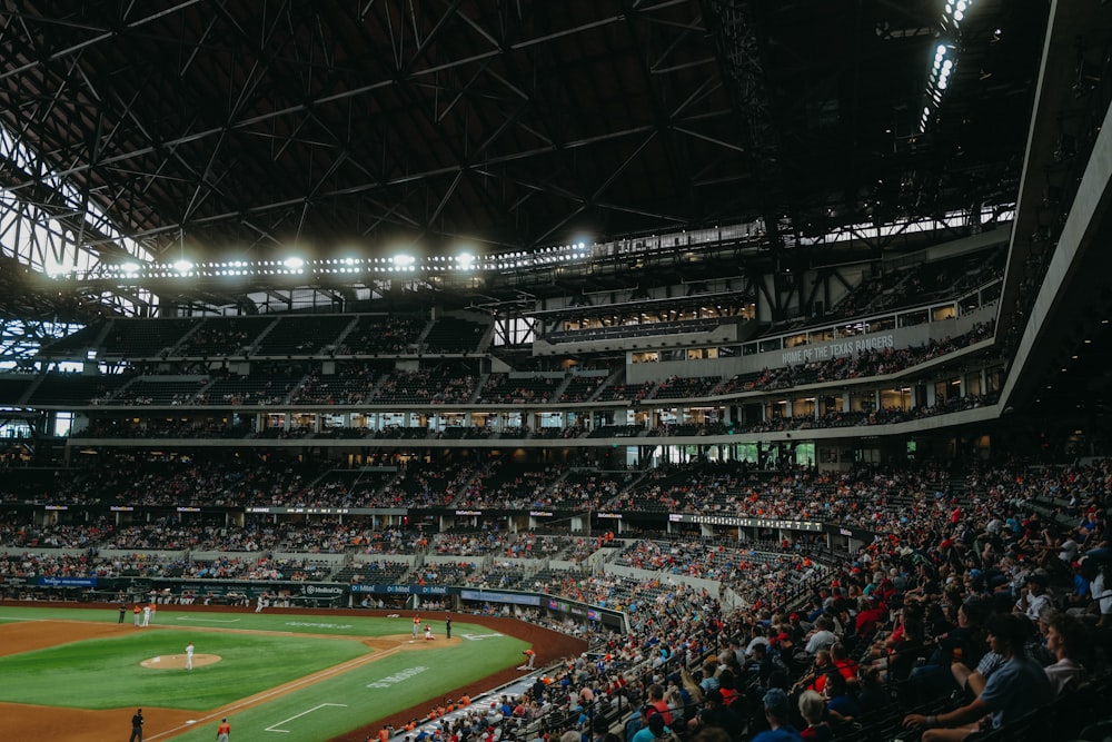 a baseball stadium with a full crowd