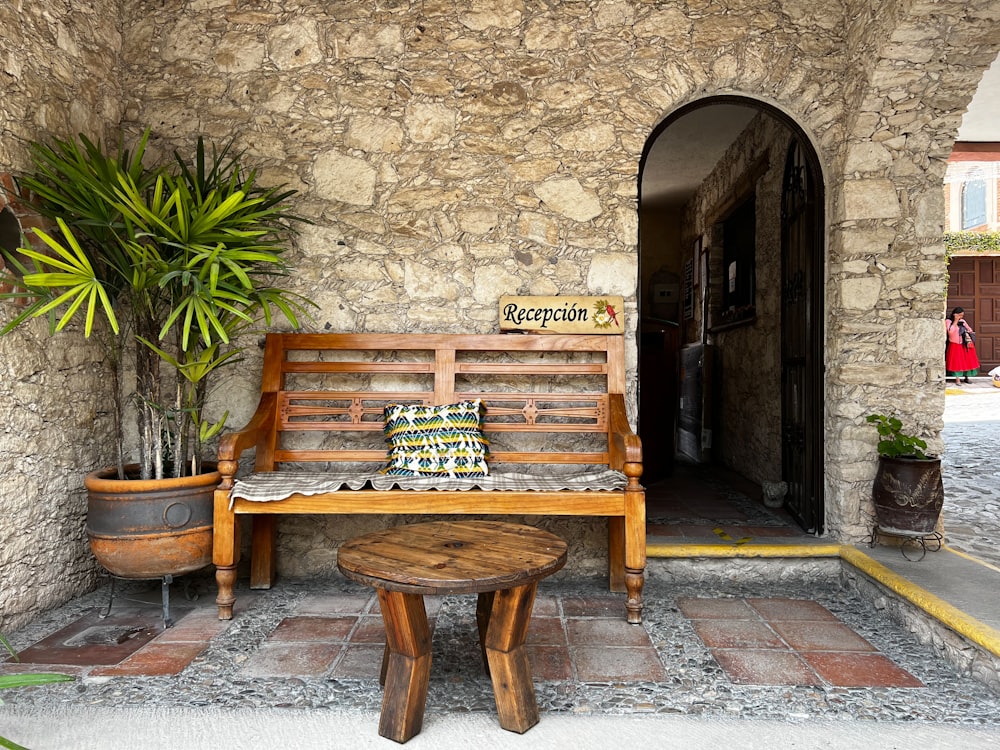 a bench sits unoccupied