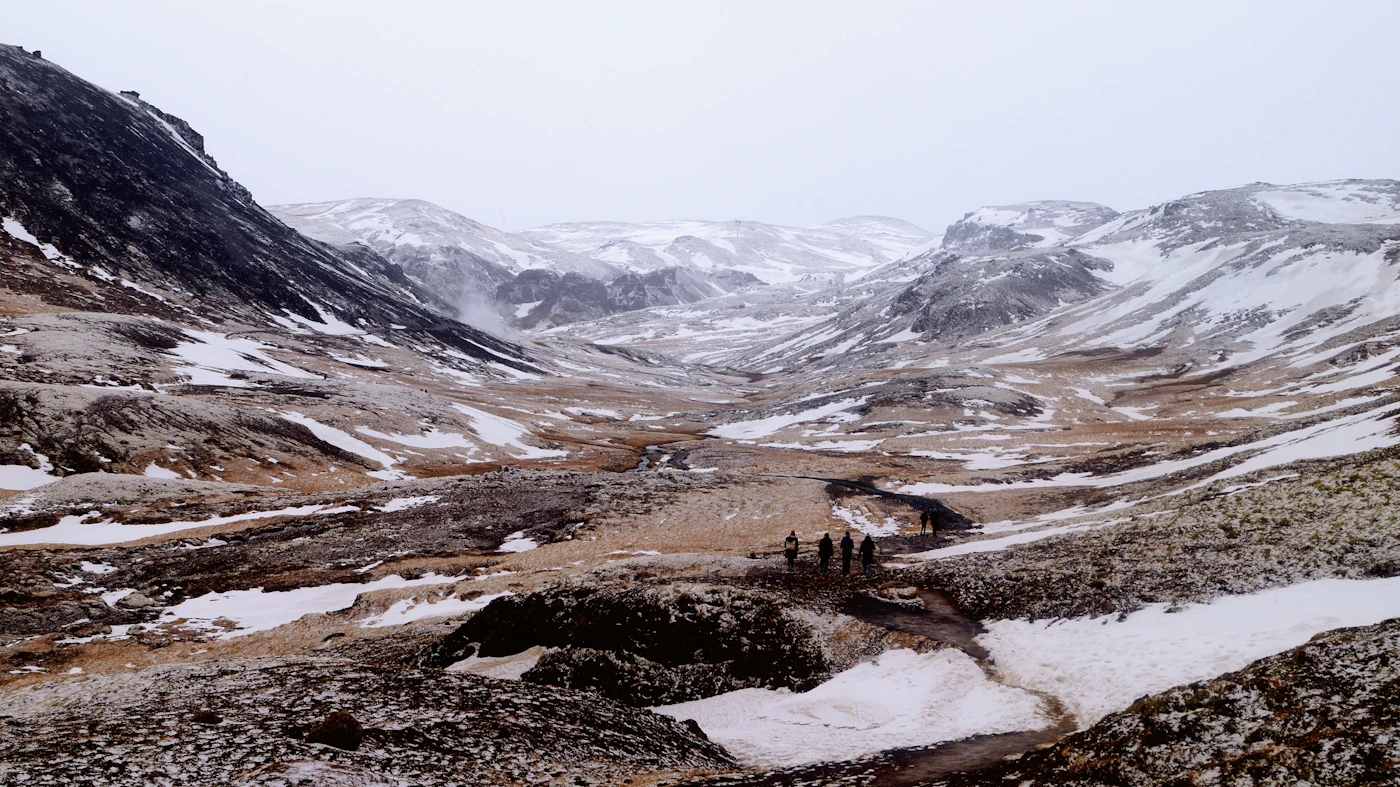 Reykjadalur geothermal valley in Iceland