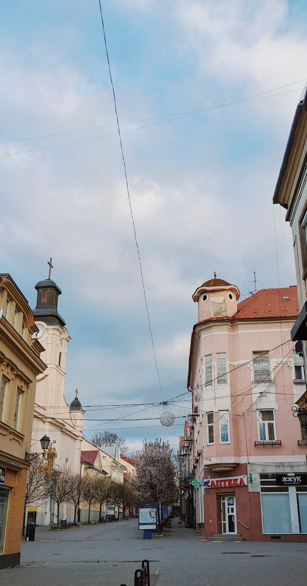 a street with buildings on either side