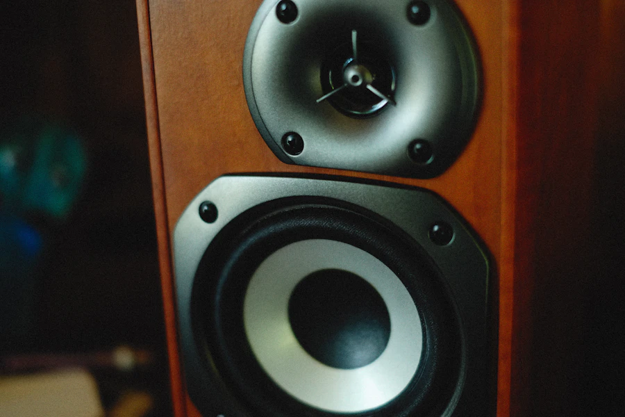 Close-up of a high-end HiFi loudspeaker