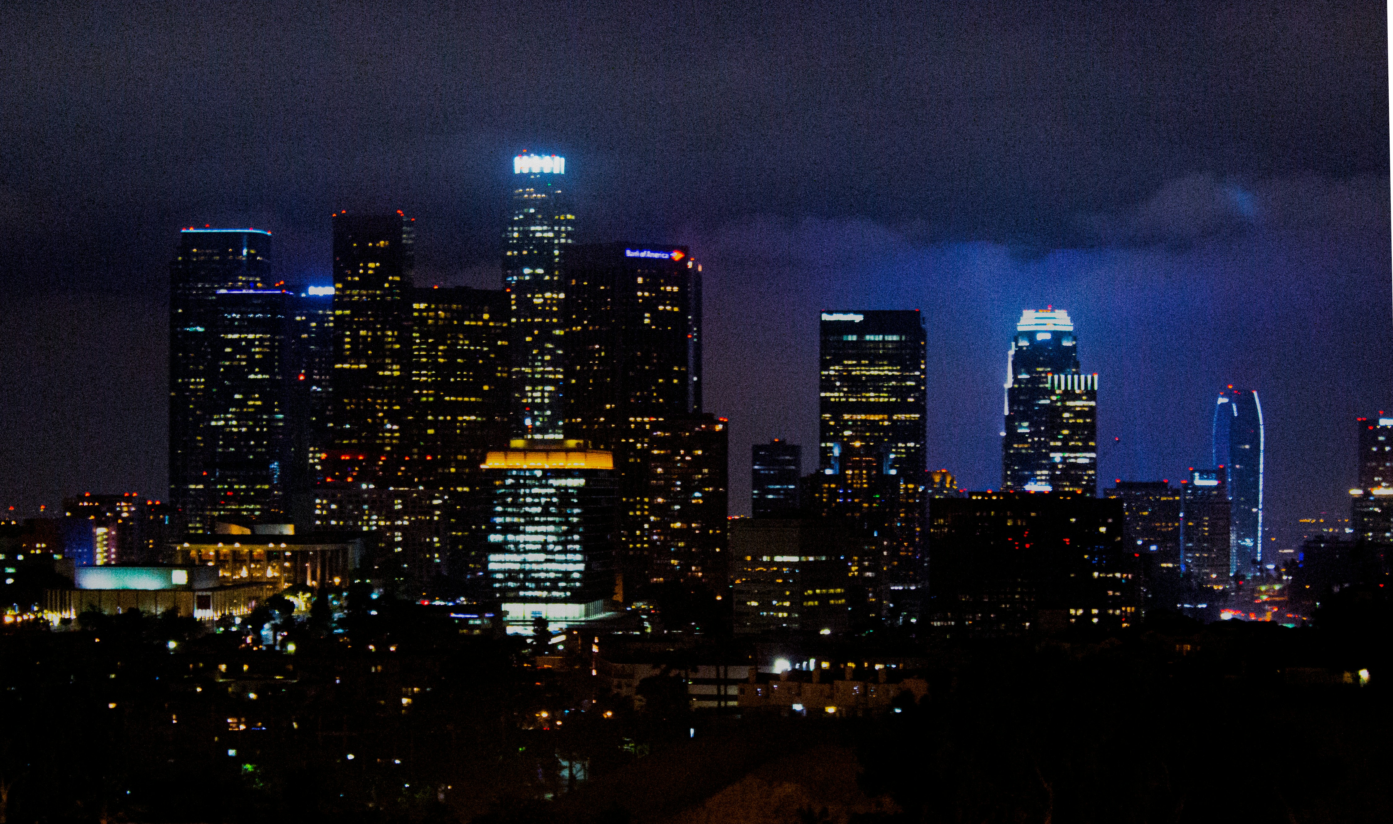 Downtown Los Angeles skyline from Dodger Stadium. 2015