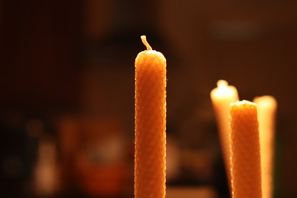 a group of lit candles