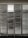 Vertical window blinds are evenly arranged, allowing faint light to pass through, creating a pattern of light and shadow.