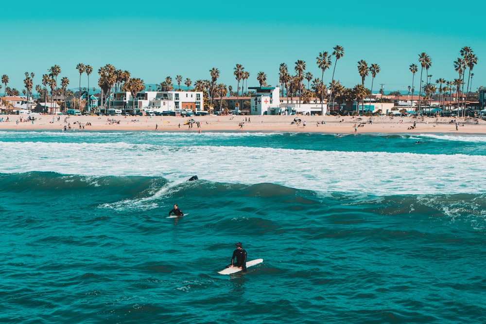 a man surfing in the sea