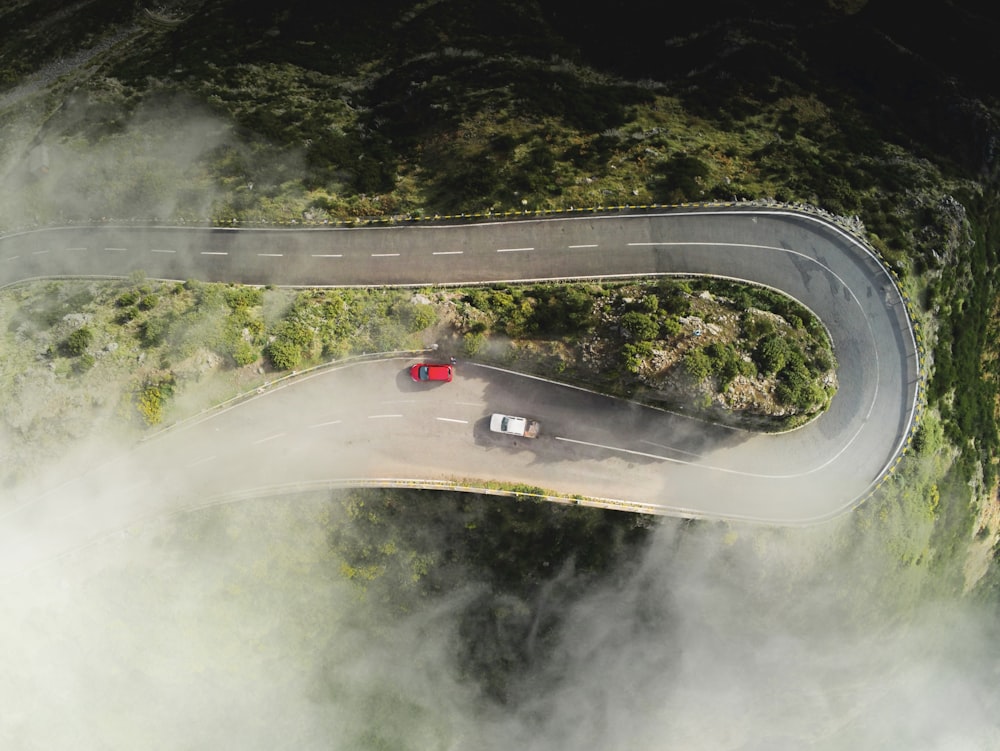 a car driving on a road