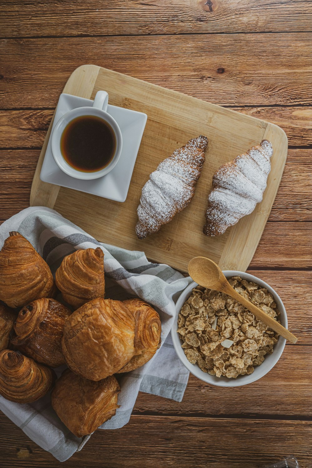 a plate of food and a cup of coffee