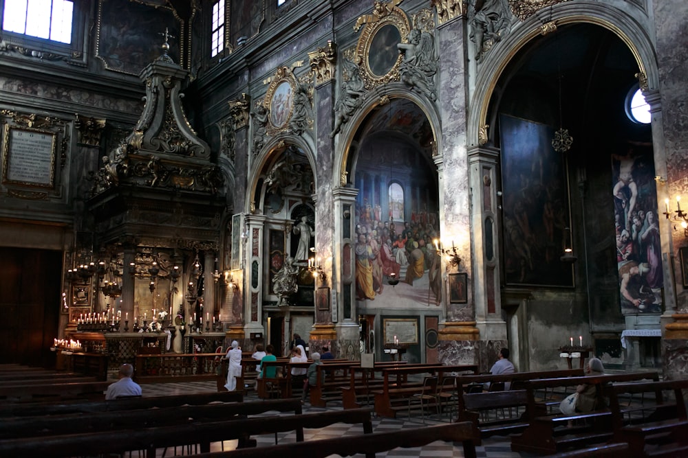 a large church with a large stained glass window