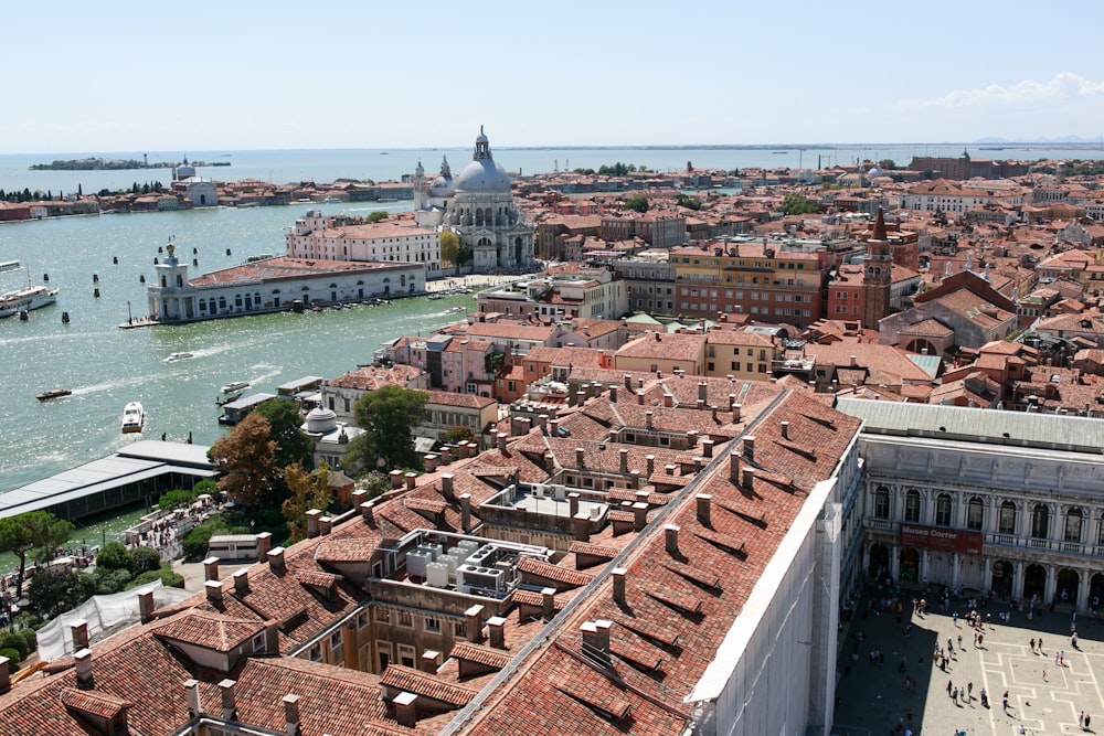 a city with a river running through it