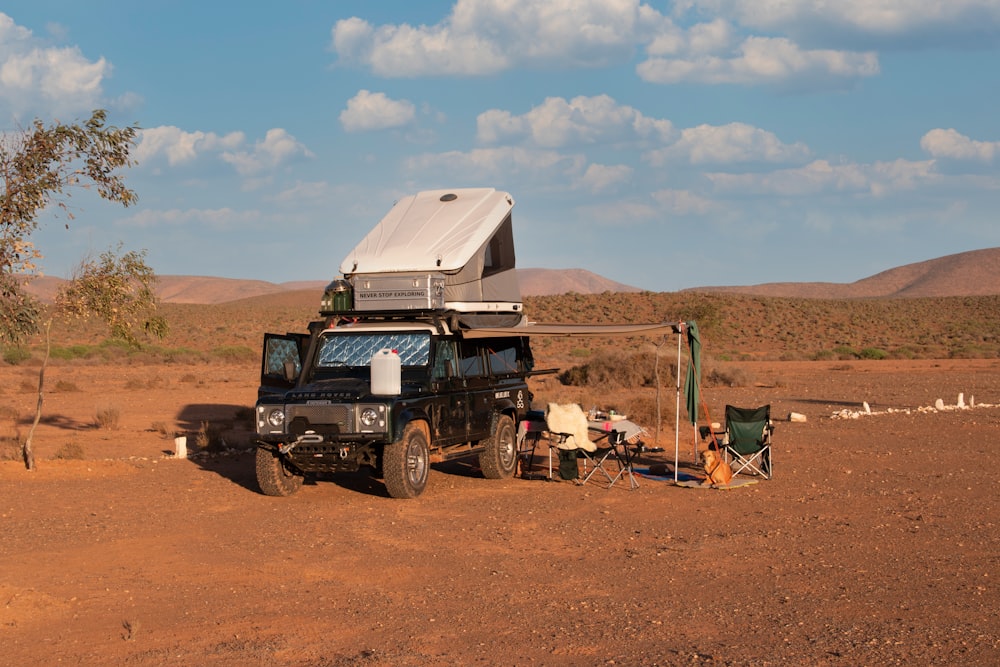 a truck with a trailer