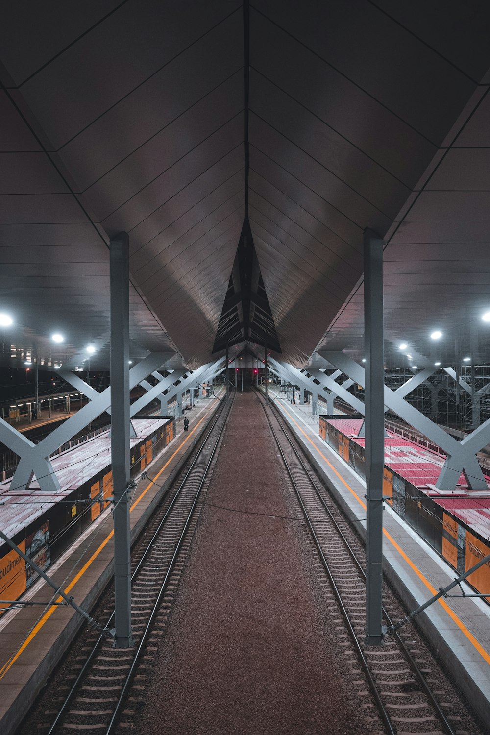 a train station with a train