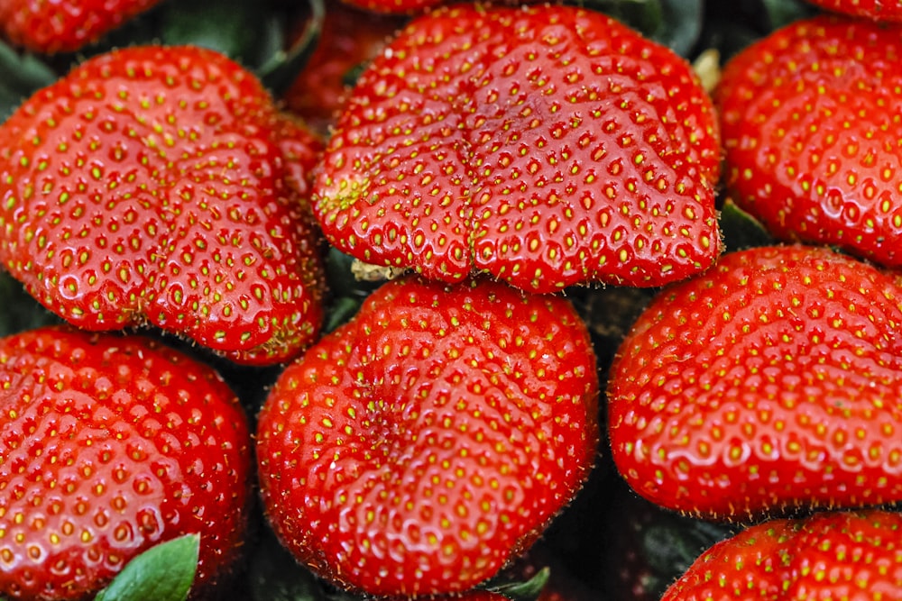 a pile of strawberries