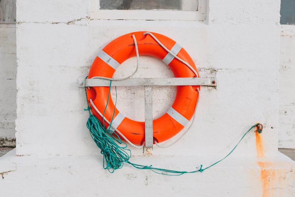 a life preserver on a wall