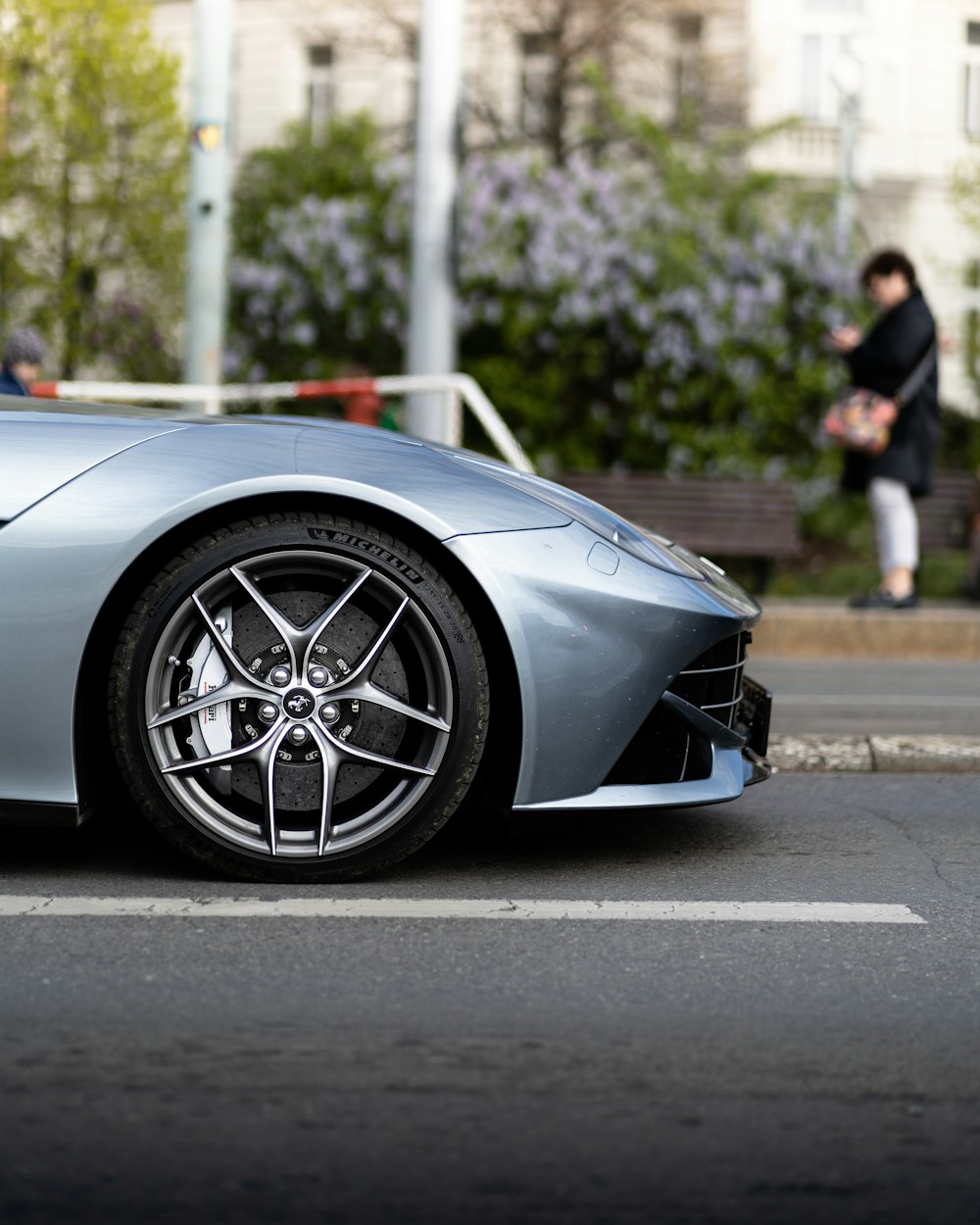 a silver sports car