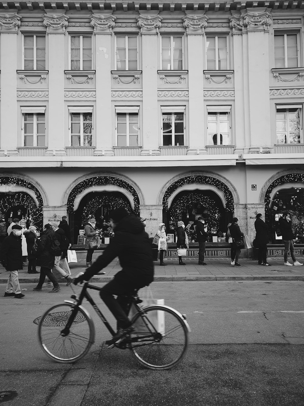 a person riding a bicycle