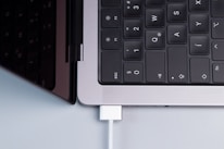 a black keyboard with a white background