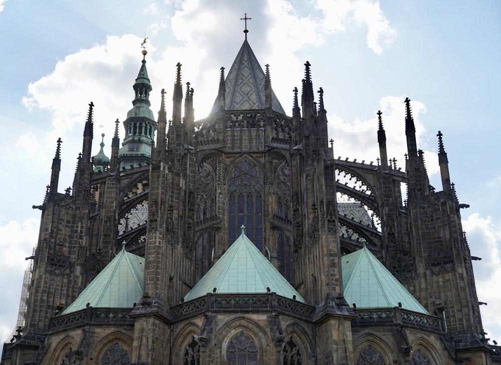 a large building with towers