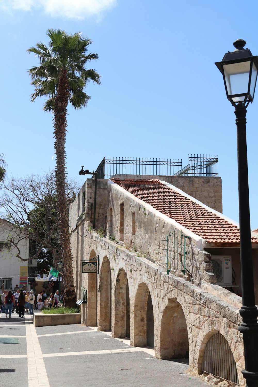 a brick building with a brick walkway