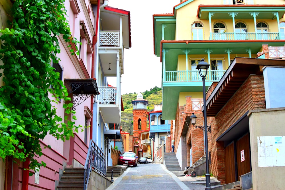 a street with buildings on both sides