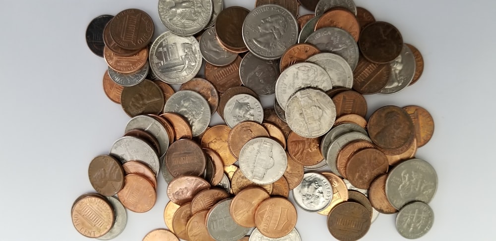 a pile of coins