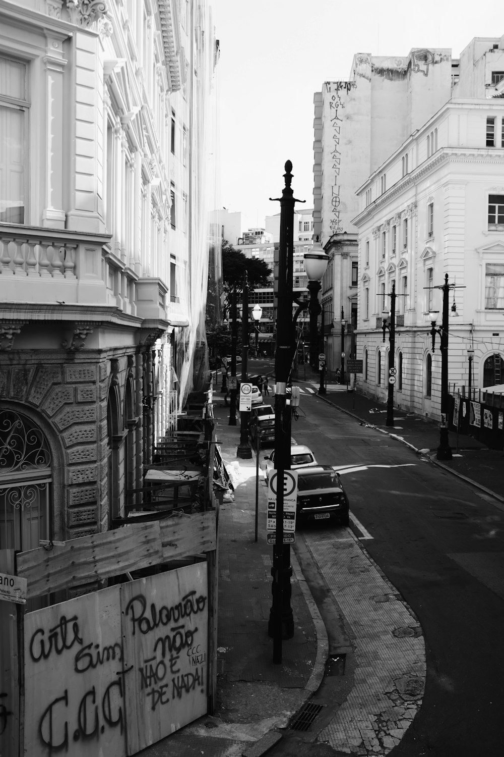 an old photo of a city street