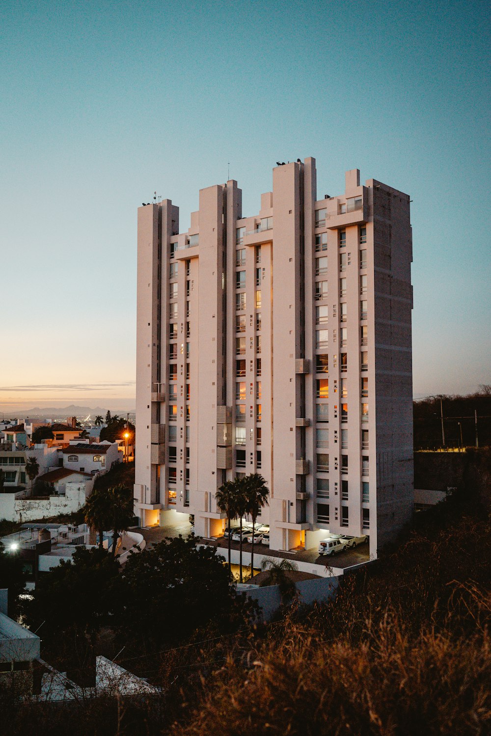 a tall building with many windows