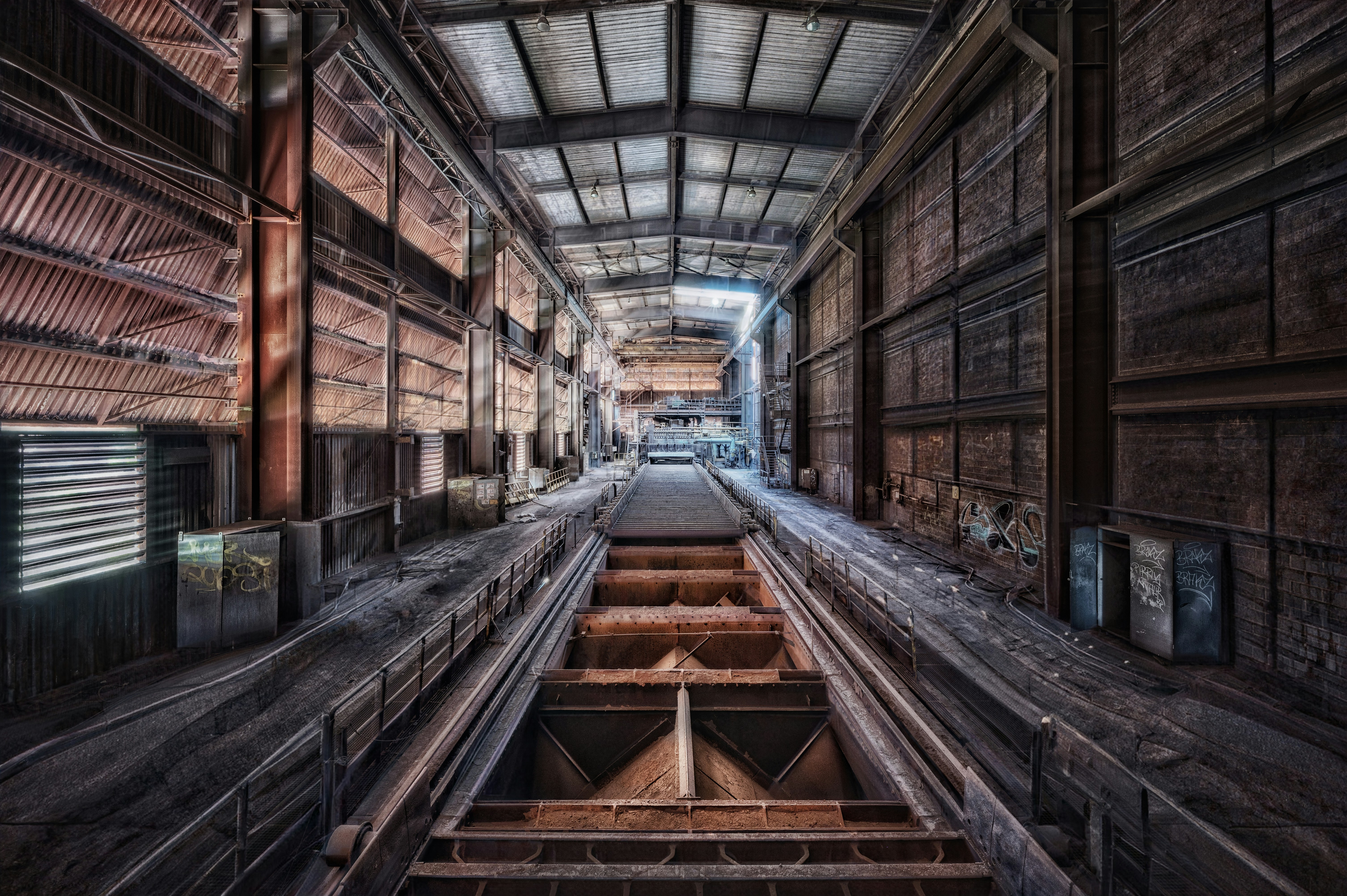 Steel manufacturing hall interior