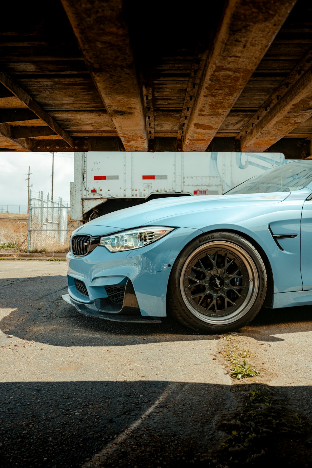 a car parked under a covered area