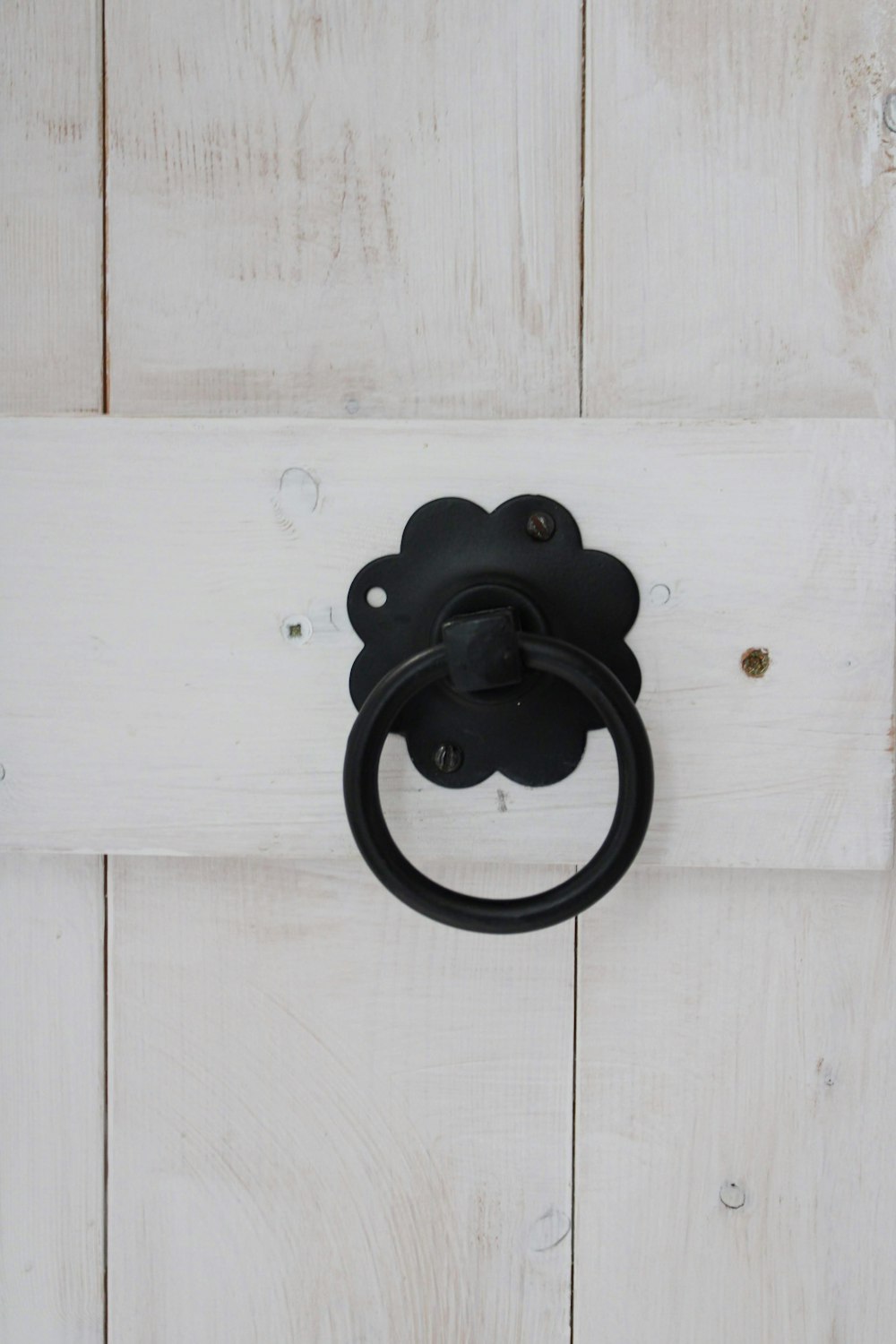 a black and white door knob