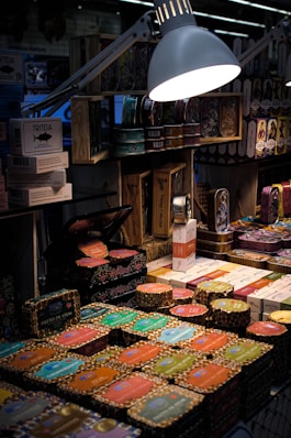 a display of various items