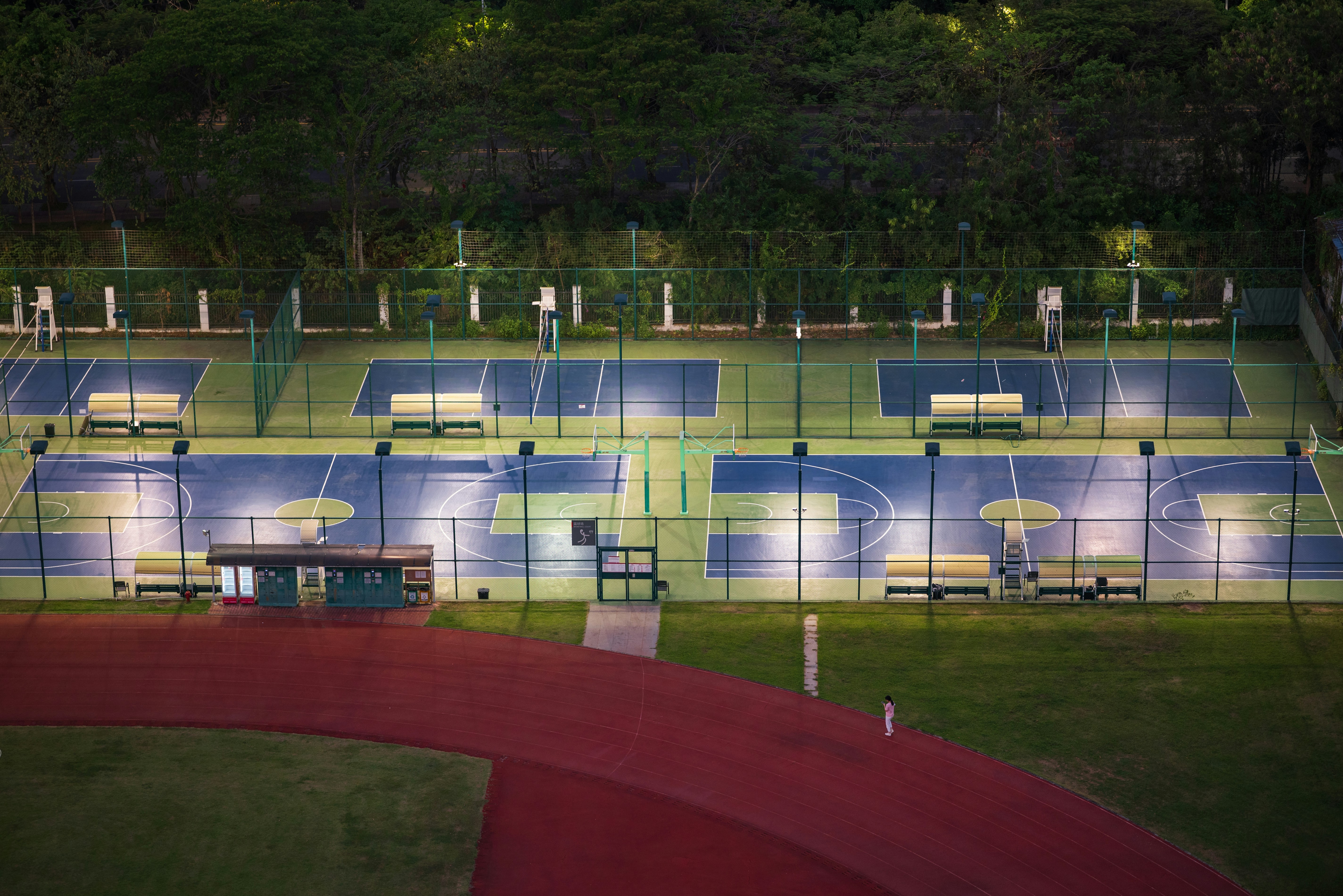 a swimming pool with a slide