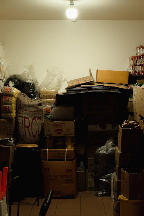 a room full of boxes