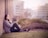 a woman sitting on a ledge