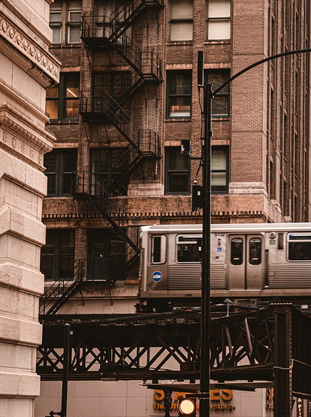 a train going over a bridge