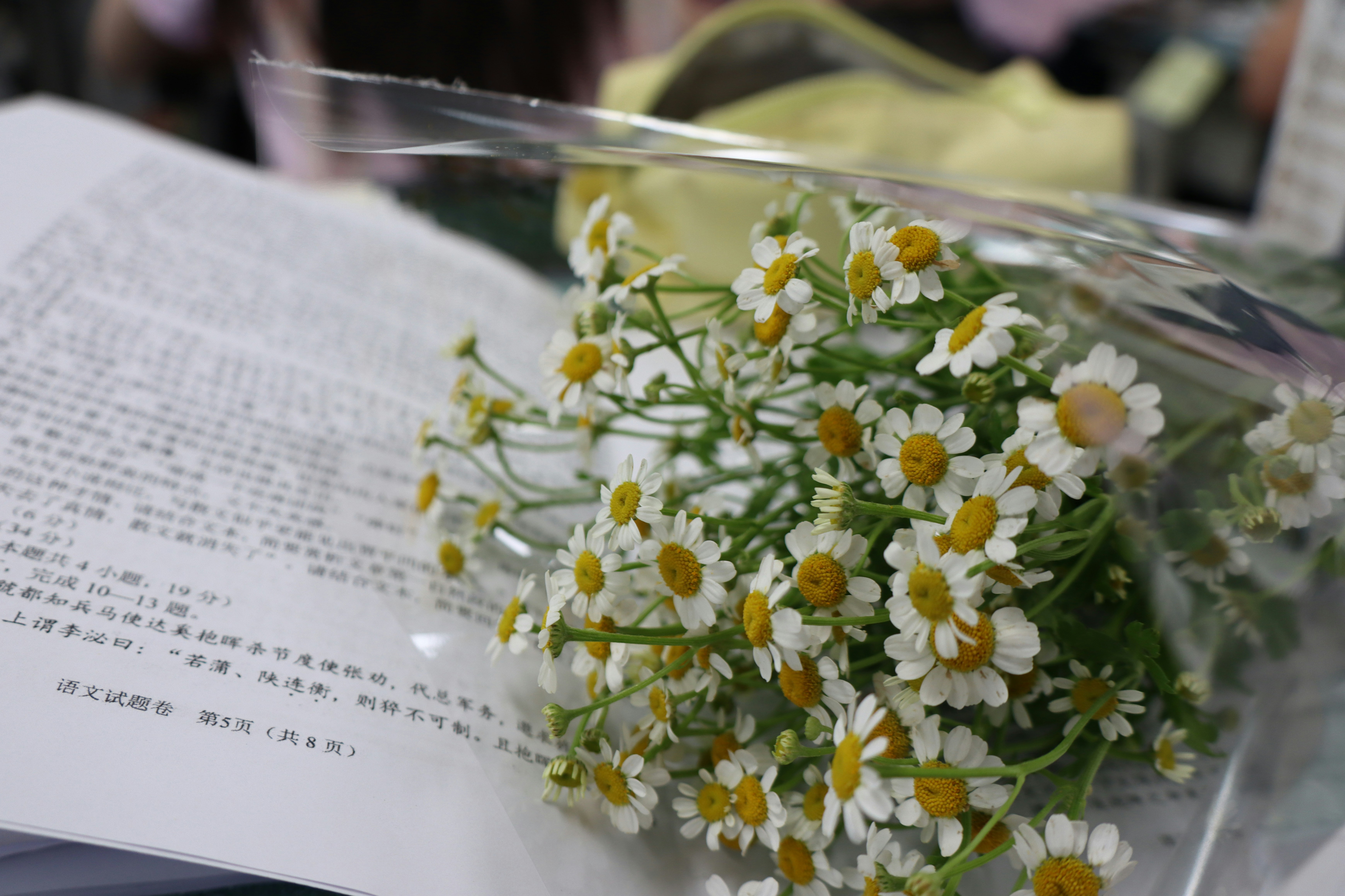 a bouquet of white flowers