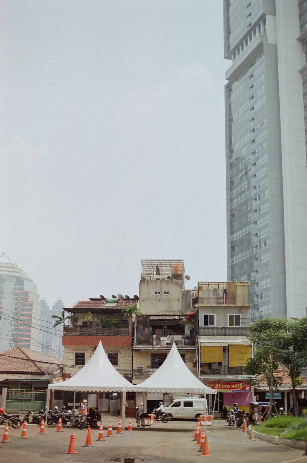 a group of tents and tents