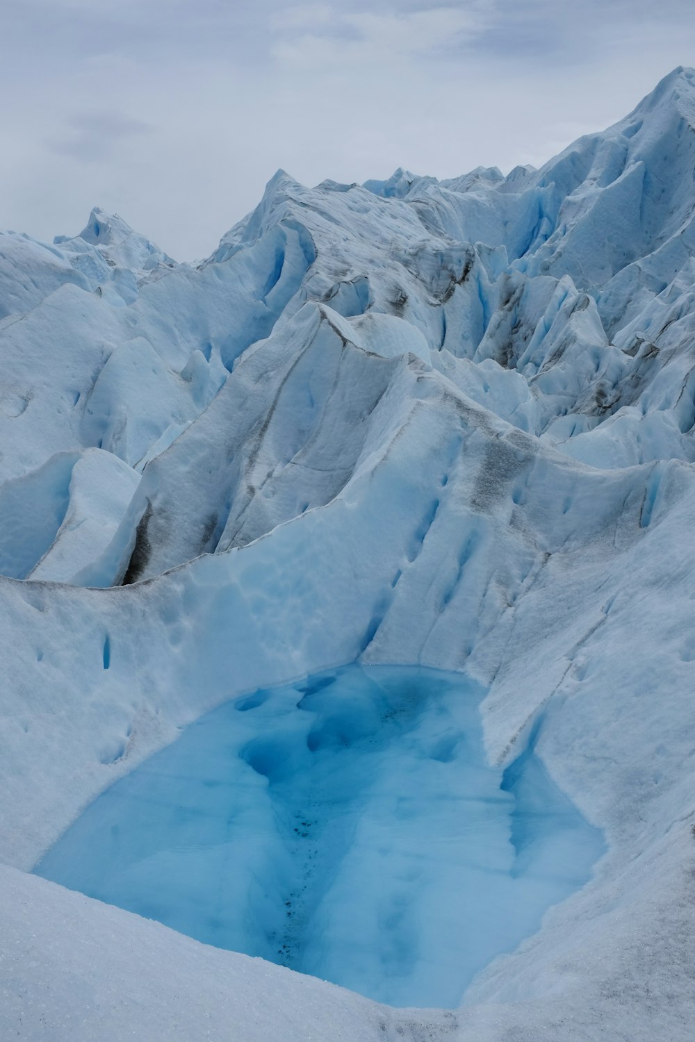 a large glacier in the snow