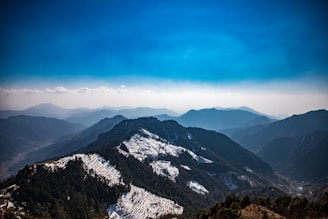 a mountain range with snow