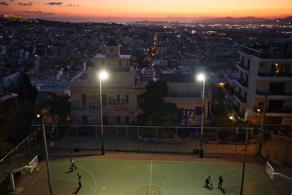 a group of people playing a sport