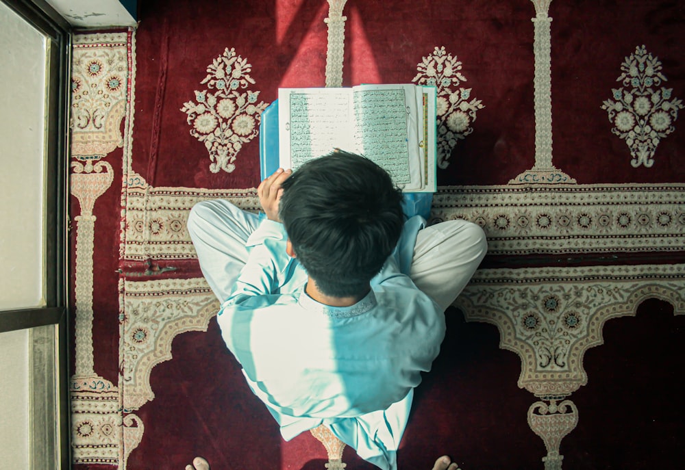 a person reading a book