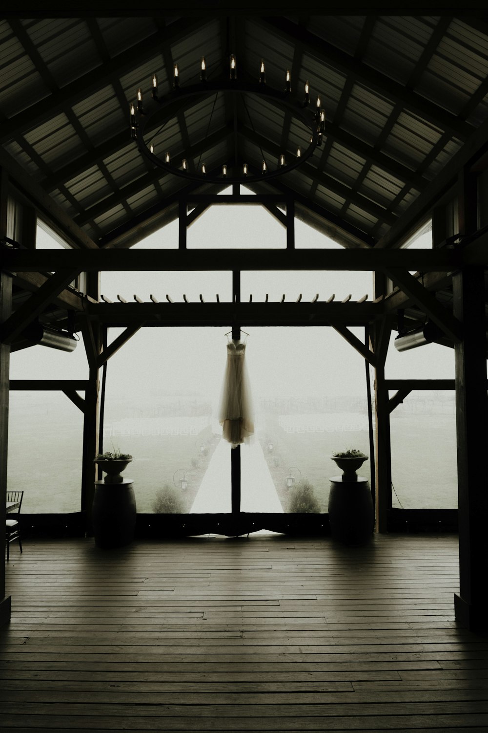 a view of a bridge from a window