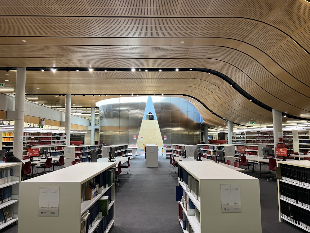 a large room with many computers