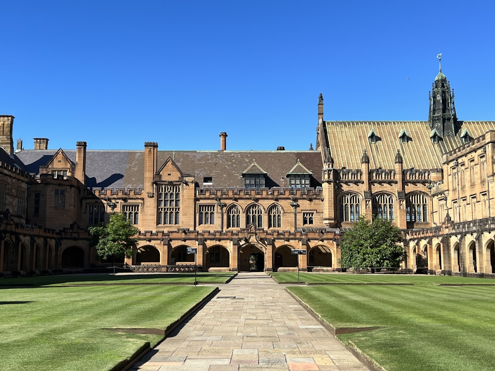 a large building with a courtyard