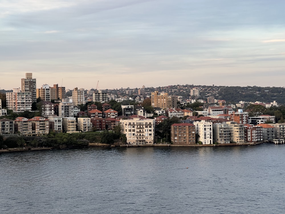 a city next to a body of water